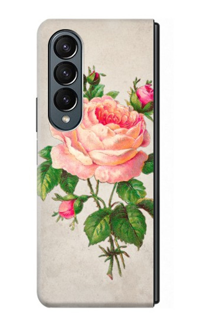 S3079 Vintage Pink Rose Case For Samsung Galaxy Z Fold 4