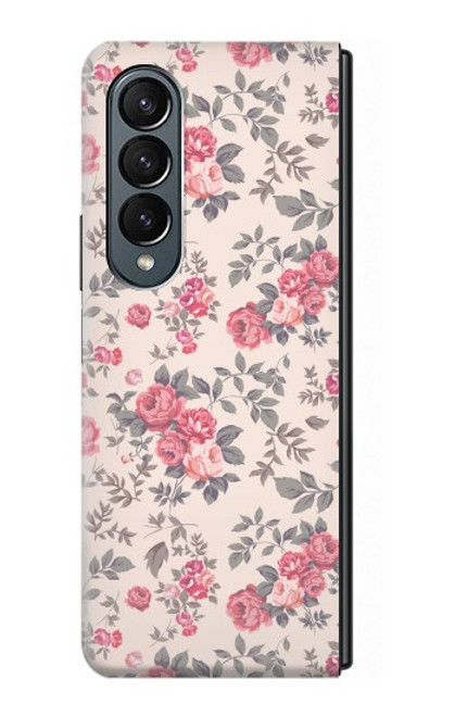S3095 Vintage Rose Pattern Case For Samsung Galaxy Z Fold 4
