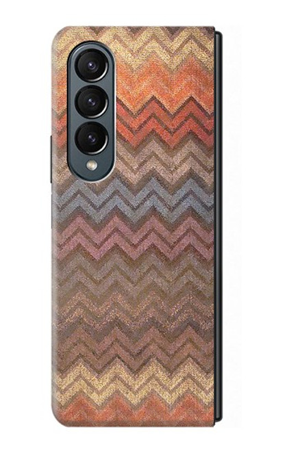 S3752 Zigzag Fabric Pattern Graphic Printed Case For Samsung Galaxy Z Fold 4