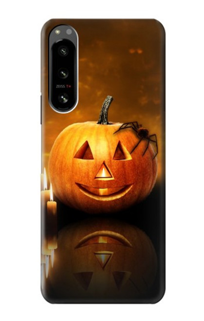 S1083 Pumpkin Spider Candles Halloween Case For Sony Xperia 5 IV