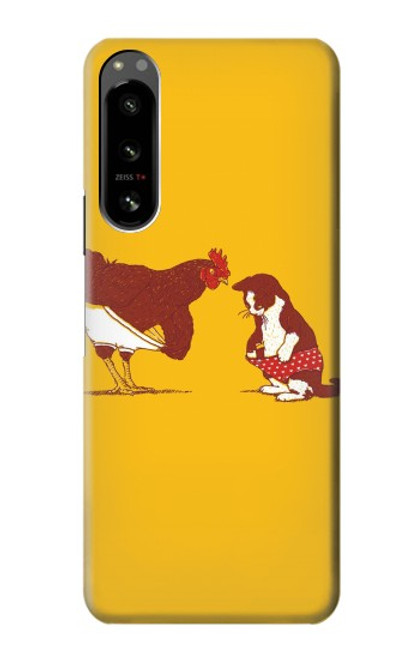 S1093 Rooster and Cat Joke Case For Sony Xperia 5 IV