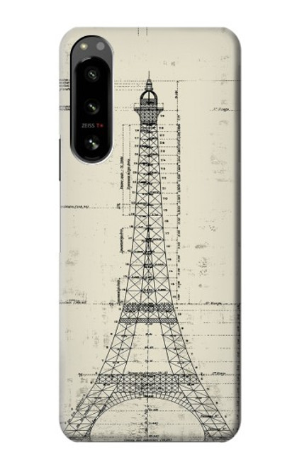 S3474 Eiffel Architectural Drawing Case For Sony Xperia 5 IV