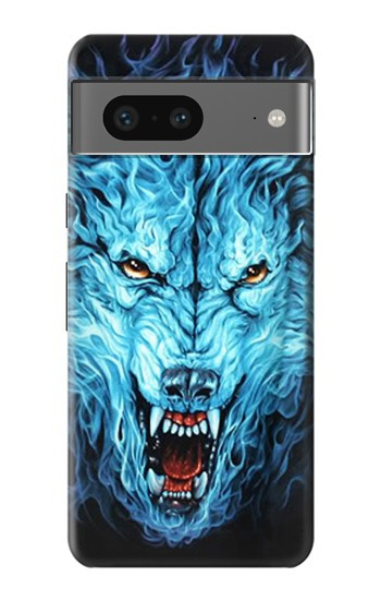 S0752 Blue Fire Grim Wolf Case For Google Pixel 7