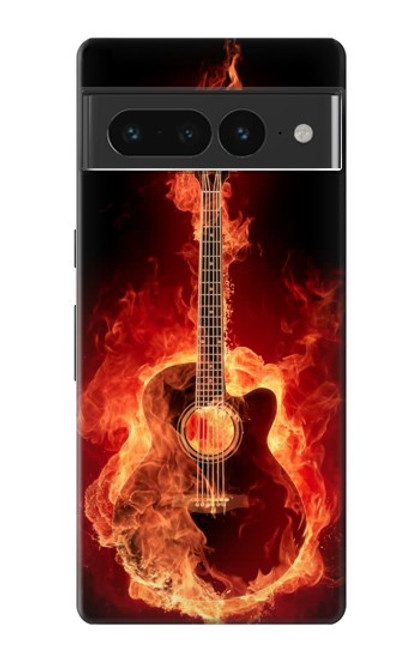 S0415 Fire Guitar Burn Case For Google Pixel 7 Pro