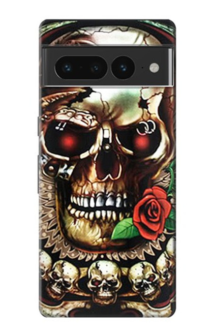 S0753 Skull Wing Rose Punk Case For Google Pixel 7 Pro