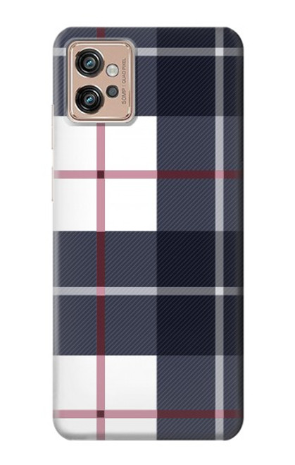 S3452 Plaid Fabric Pattern Case For Motorola Moto G32
