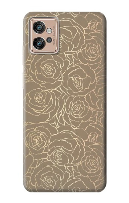 S3466 Gold Rose Pattern Case For Motorola Moto G32