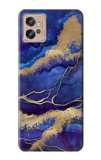 S3906 Navy Blue Purple Marble Case For Motorola Moto G32