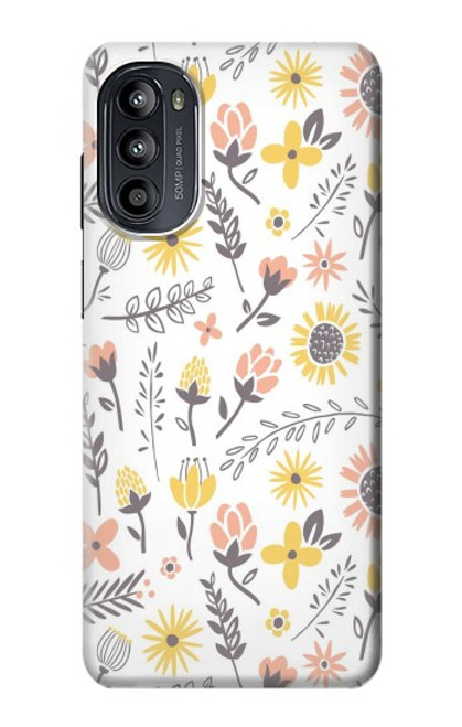 S2354 Pastel Flowers Pattern Case For Motorola Moto G52, G82 5G