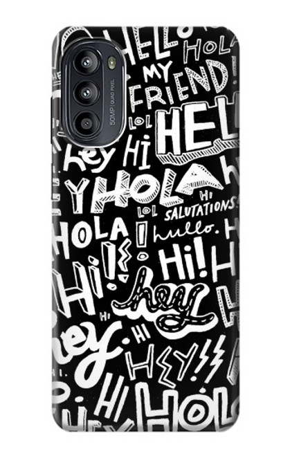 S2744 Hey Hi Hello Art Pattern Case For Motorola Moto G52, G82 5G