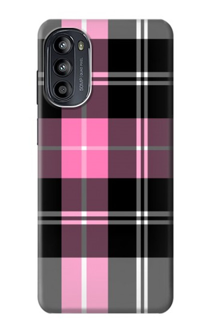 S3091 Pink Plaid Pattern Case For Motorola Moto G52, G82 5G