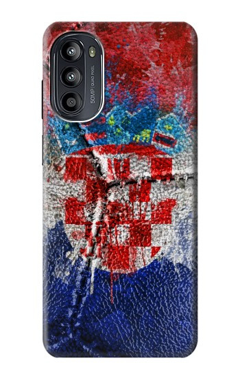 S3313 Croatia Flag Vintage Football Graphic Case For Motorola Moto G52, G82 5G