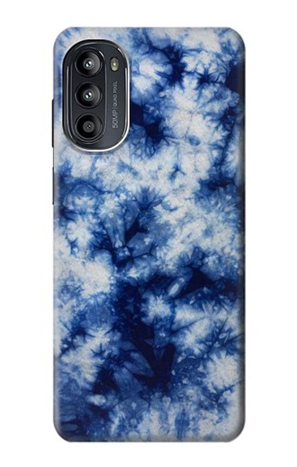 S3439 Fabric Indigo Tie Dye Case For Motorola Moto G52, G82 5G