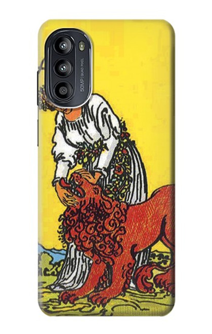 S3458 Strength Tarot Card Case For Motorola Moto G52, G82 5G