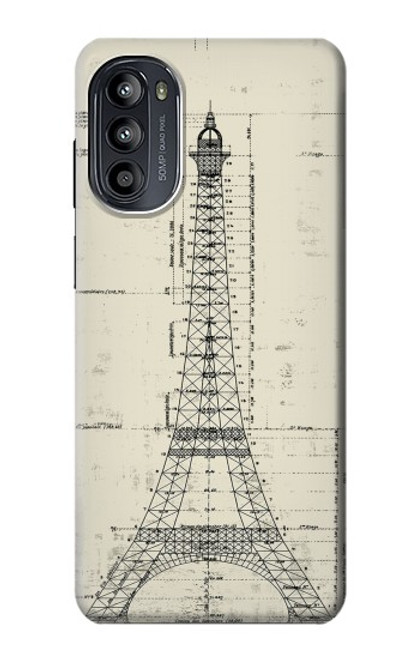 S3474 Eiffel Architectural Drawing Case For Motorola Moto G52, G82 5G