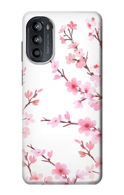 S3707 Pink Cherry Blossom Spring Flower Case For Motorola Moto G52, G82 5G