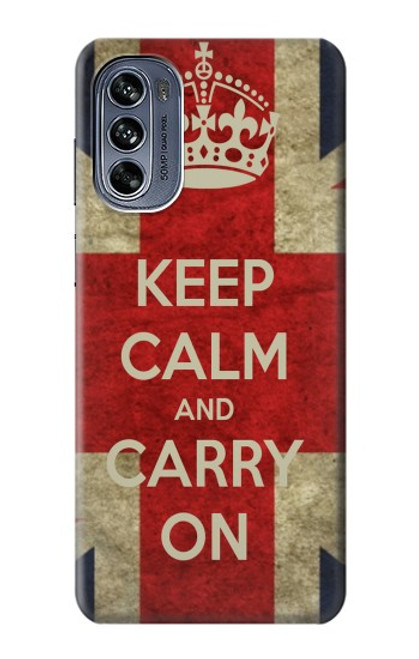 S0674 Keep Calm and Carry On Case For Motorola Moto G62 5G