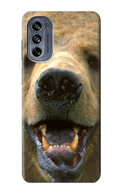 S0840 Grizzly Bear Face Case For Motorola Moto G62 5G