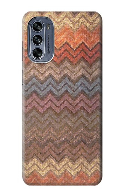 S3752 Zigzag Fabric Pattern Graphic Printed Case For Motorola Moto G62 5G