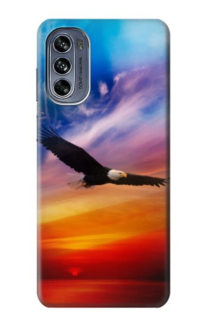 S3841 Bald Eagle Flying Colorful Sky Case For Motorola Moto G62 5G