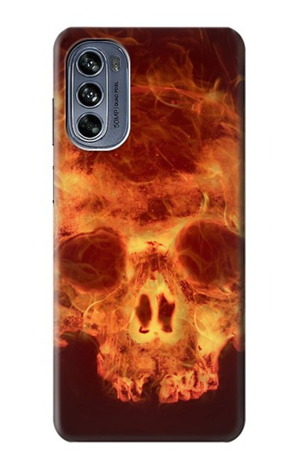 S3881 Fire Skull Case For Motorola Moto G62 5G