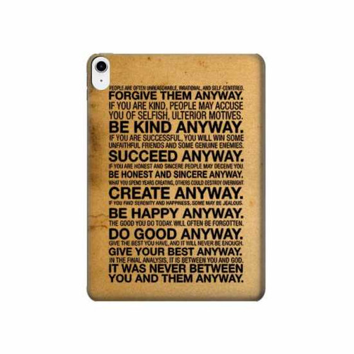 S2513 Mother Teresa Anyway Quotes Hard Case For iPad 10.9 (2025,2022)