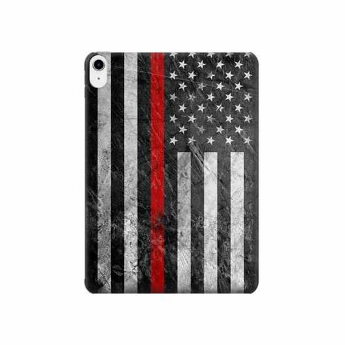 S3687 Firefighter Thin Red Line American Flag Hard Case For iPad 10.9 (2022)