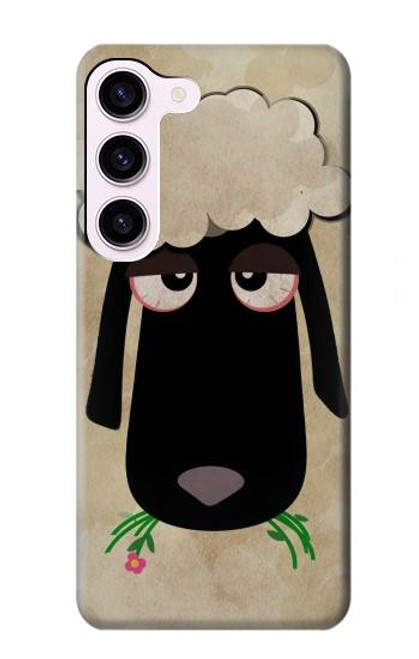 S2826 Cute Cartoon Unsleep Black Sheep Case For Samsung Galaxy S23