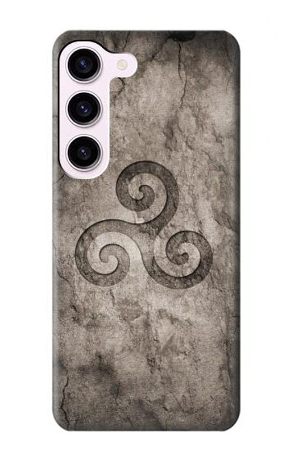 S2892 Triskele Symbol Stone Texture Case For Samsung Galaxy S23