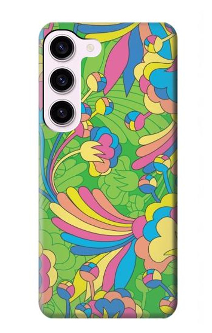 S3273 Flower Line Art Pattern Case For Samsung Galaxy S23