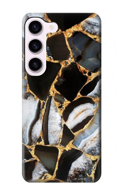 S3419 Gold Marble Graphic Print Case For Samsung Galaxy S23