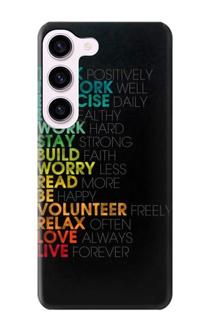 S3523 Think Positive Words Quotes Case For Samsung Galaxy S23