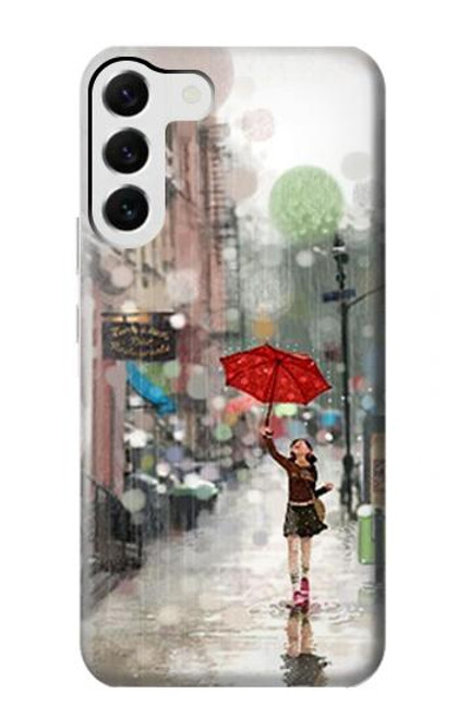 S0108 Girl in The Rain Case For Samsung Galaxy S23 Plus