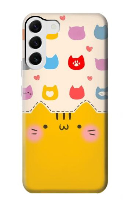 S2442 Cute Cat Cartoon Funny Case For Samsung Galaxy S23 Plus