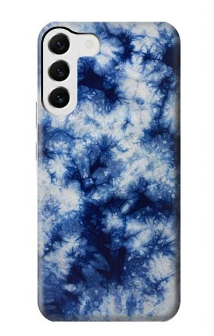 S3439 Fabric Indigo Tie Dye Case For Samsung Galaxy S23 Plus