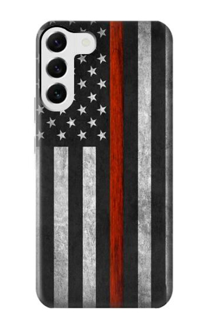 S3472 Firefighter Thin Red Line Flag Case For Samsung Galaxy S23 Plus