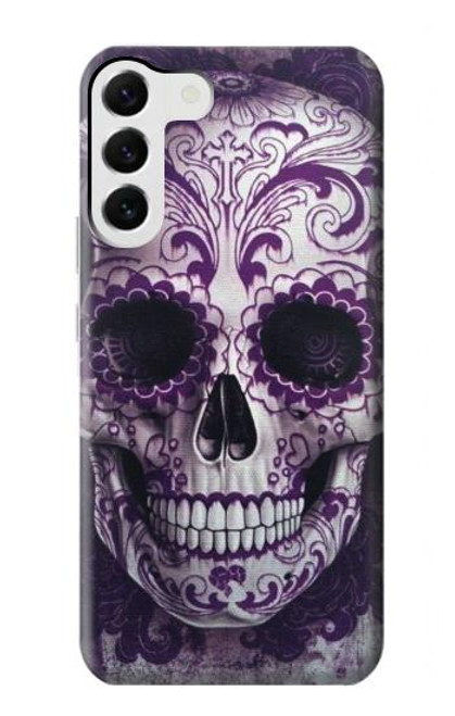 S3582 Purple Sugar Skull Case For Samsung Galaxy S23 Plus