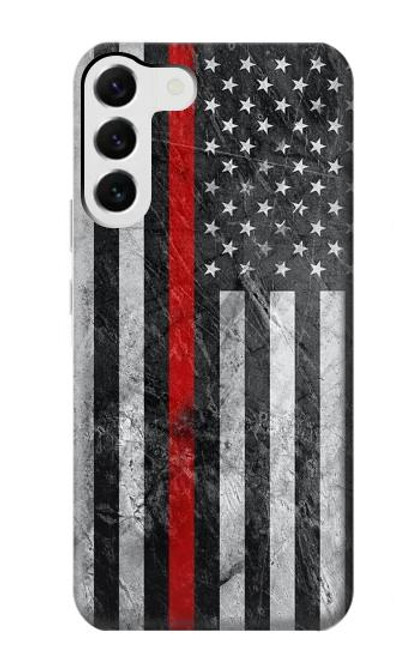 S3687 Firefighter Thin Red Line American Flag Case For Samsung Galaxy S23 Plus