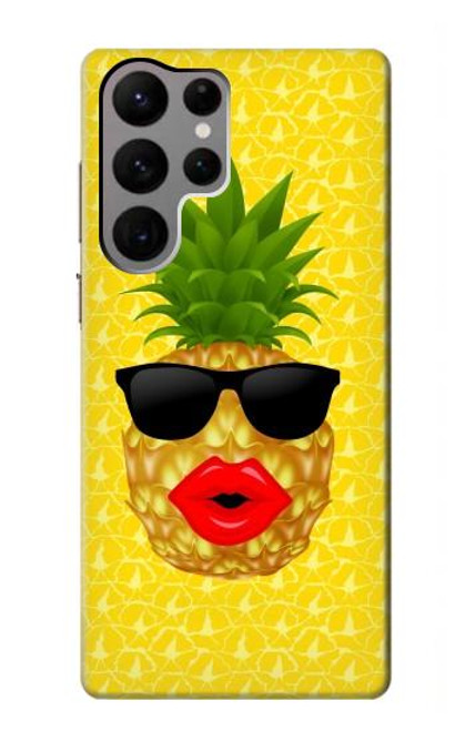 S2443 Funny Pineapple Sunglasses Kiss Case For Samsung Galaxy S23 Ultra