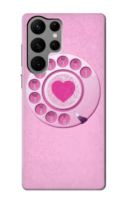 S2847 Pink Retro Rotary Phone Case For Samsung Galaxy S23 Ultra