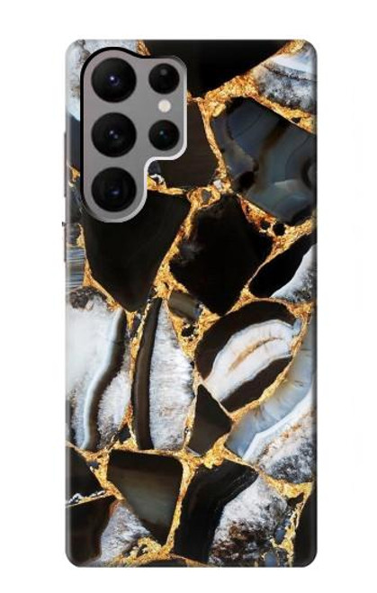 S3419 Gold Marble Graphic Print Case For Samsung Galaxy S23 Ultra