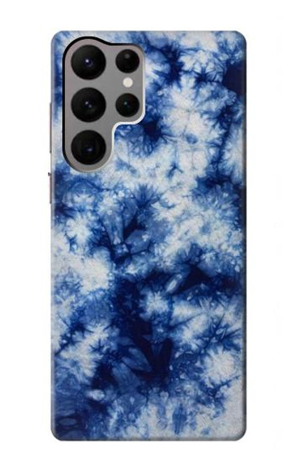 S3439 Fabric Indigo Tie Dye Case For Samsung Galaxy S23 Ultra