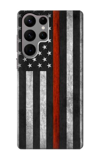 S3472 Firefighter Thin Red Line Flag Case For Samsung Galaxy S23 Ultra