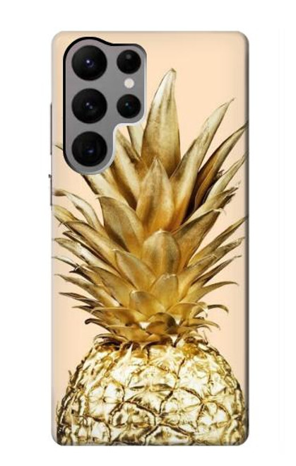 S3490 Gold Pineapple Case For Samsung Galaxy S23 Ultra