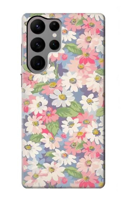 S3688 Floral Flower Art Pattern Case For Samsung Galaxy S23 Ultra