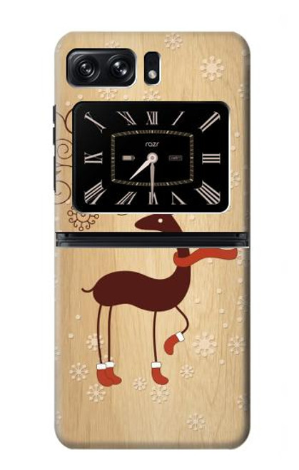 S3081 Wooden Raindeer Graphic Printed Case For Motorola Moto Razr 2022