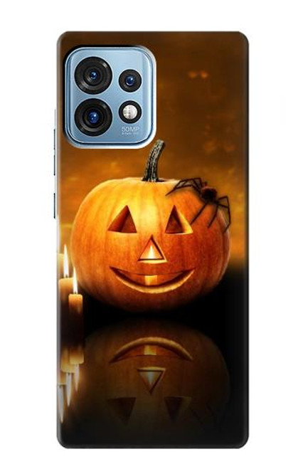 S1083 Pumpkin Spider Candles Halloween Case For Motorola Edge+ (2023), X40, X40 Pro, Edge 40 Pro