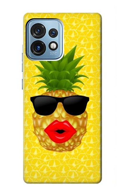 S2443 Funny Pineapple Sunglasses Kiss Case For Motorola Edge+ (2023), X40, X40 Pro, Edge 40 Pro