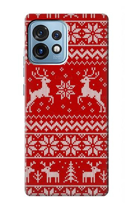 S2835 Christmas Reindeer Knitted Pattern Case For Motorola Edge+ (2023), X40, X40 Pro, Edge 40 Pro