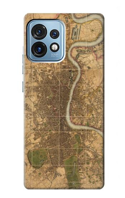 S3230 Vintage Map of London Case For Motorola Edge+ (2023), X40, X40 Pro, Edge 40 Pro